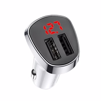 Borofone automobiļu lādētājs BZ15 Auspicious - 2x USB - 2,4A ar USB to MicroUSB kabeli balts