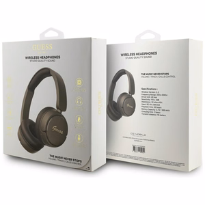 Guess bezvadu austiņas BT HEADPHONES SCRIPT METAL LOGO brūnas