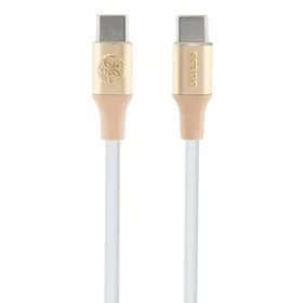Guess Ebossed Logo USB-C / USB-C kabelis 1,5 m ar ātru uzlādi - zelta krāsā
