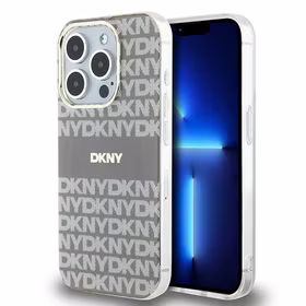 DKNY IML Mono un Stripe Magnētiskais viedtālruņa apvalks iPhone 15 Pro Max - bēšs