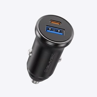 Blavec Auto lādētājs BS-01B-C Road - USB + Type C - QC 3.0 18W PD 20W ar Type C to Type C cable (CCBS01BCR-UCB) melns