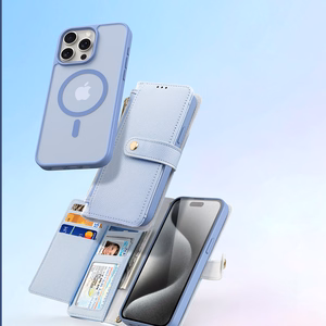 Dux Ducis Lawa ādas viedtālruņa apvalks iPhone 15 Pro - zils