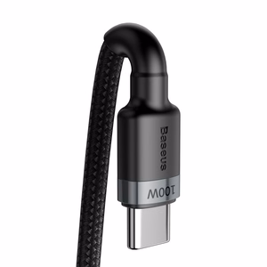 Baseus kabelis Cafule PD USB-C - USB-C 2,0 m 5A pelēks-melns 100W