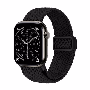 Crong Wave Band pīta Apple Watch siksniņa, 44/45/46/49 mm, melna