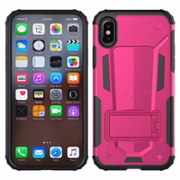 Zizo Hybrid Transformer Cover - Tough Cover iPhone X with Kickstand (Hot rozā/melns)