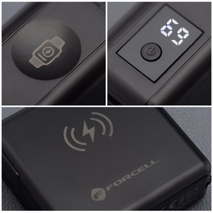 FORCELL F-ENERGY daudzfunkcionāls lādētājs 45W 6in1 ar USB A un USB C ligzdām, portatīvais lādētājs 15000mAh un bezvadu uzlāde 15W