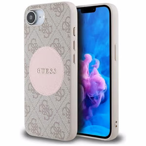 Guess 4G Circle Classic Logo Magnētiskais viedtālruņa apvalks iPhone 16e - rozā