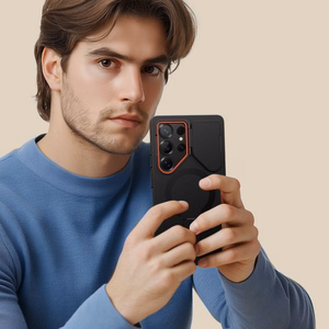 Tech-Protect Kevlar Aura Magnētiskais viedtālruņa apvalks Samsung Galaxy S25 Ultra - melns/oranžs