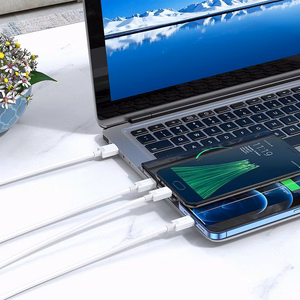 Kabelis 3in1 USB A uz Lightning / Micro USB / USB C Hoco 2A 1 m X74 balts