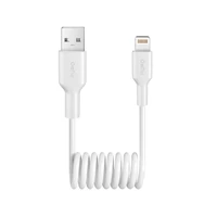 Puro 12W USB-A - Lightning spirālveida kabelis 1m - balts