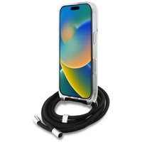 Karl Lagerfeld IML Crossbody Karl&Choupette Head Maciņš for iPhone 16 Pro - balts