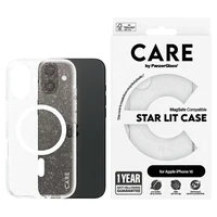 CARE by PanzerGlass Flagship Star Lit viedtālruņa apvalks iPhone 16 6.1" balts Magnētiskais 1341