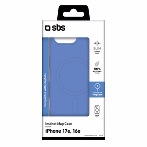SBS Instinct Mag maciņš iPhone 16e / 17e saderīgs with MagSafe - zils