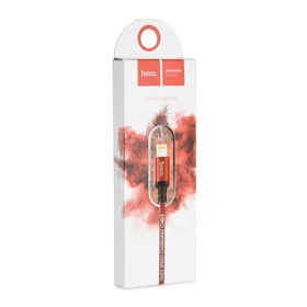 Kabelis (m) - USB A uz Lightning Hoco 1 m X4 melns (m) / sarkans (m)