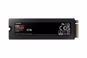 SSD Samsung 990 PRO ar dzesētāju 2TB M.2 PCIe NVMe MLC rakstīšanas ātrums 6900 MB/s lasīšanas ātrums 7450 MB/s 2,3mm TBW 1200 TB MTBF 1500000 h MZ-V9P2T0CW