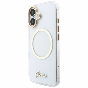 Guess IML Script Metal MagSafe Maciņš for iPhone 17 - caurspīdīgs