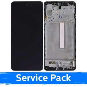LCD displejs saderīgs ar Samsung M536 M53 5G melns ar rāmi (Service Pack)