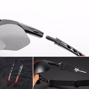 Rockbros 10141 fotohromās UV400 riteņbraukšanas brilles - sarkanas