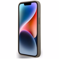 DKNY Ādas drukāts raksts metāla logotips Magnētiskais viedtālruņa apvalks iPhone 15 / 14 / 13 - brūna