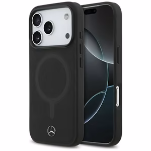Mercedes Plain Smooth Leather MagSafe Чехол для iPhone 17 Pro - чёрный