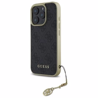 Guess 4G Charms Kolekcijas viedtālruņa apvalks iPhone 16 Pro - melns
