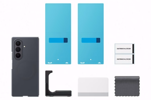 Samsung Galaxy Z Fold8 Ultra silikona magnētiskais vāciņš ar 2 pretatspīduma plēvēm, grafīta krāsā