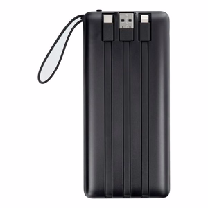 VEGER Portatīvais lādētājs 20000 mAh ar iebūvētu kabeli Micro USB / Type C / Lightning C20 (W2047 / W2059) melns