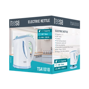 TEESA elektriskā tējkanna, 2200 W, 1,7 l, balta