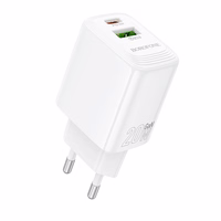 Borofone Lādētājs BN27 USB + Type C - QC 3.0 PD 20W balts