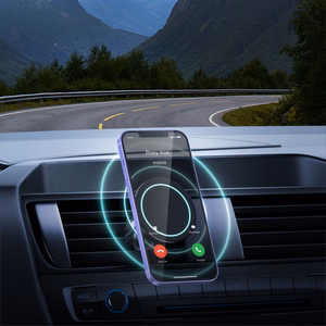 Crong Carclip Magnetic magnētiskais auto tālruņa turētājs, saderīgs ar MagSafe, melns