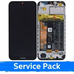 LCD displejs saderīgs ar Huawei Y5 2019 melns ar rāmi (Service Pack)