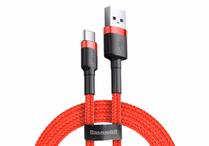 Baseus Cafule USB kabelis USB-C 0,5m 3A sarkans