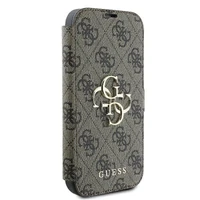 Guess 4G Metal Logo viedtālruņa apvalks iPhone 16 Pro - brūns