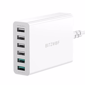 Зарядное устройство 6x USB Blitzwolf BW-S15, QC 3.0, 60 Вт (белое)