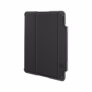 STM Dux Plus izturīgs MIL-STD-810G maciņš ar Apple Pencil turētāju priekš iPad Air 11 M3 2025 / M2 2024 / iPad Air 10.9 5-4 paaud. 2022-2020, melns