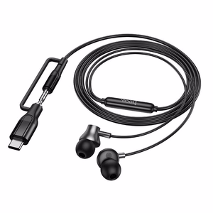 Hoco M119A vadu austiņas ar mikrofonu, 3,5 mm / USB-C spraudnis, melnas