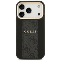 Guess 4G Stripe Magnētiskais viedtālruņa apvalks iPhone 17 Pro - melna
