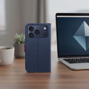 Flip case for iPhone 17 / 18 Split Book navy and red