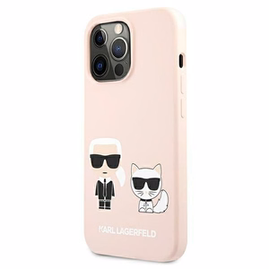 Karl Lagerfeld Silikona Ikonik Karl&Choupette Magnētiskais apvalks iPhone 13 Pro Max - gaiši rozā