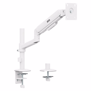 Ergo Office ER-691 W – monitora turētājs ar gāzes atsperi 17–32 collu ekrāniem, 1–10 kg, VESA līdz 100×100, matēti balts