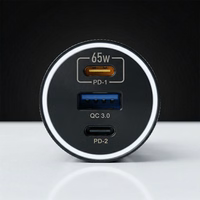 Blavec Auto lādētājs BS-06D-C Trip - USB + 2xType C - QC 3.0 18W PD 65W ar Type C to Type C (CCBS06DCQ-U2CB) melns