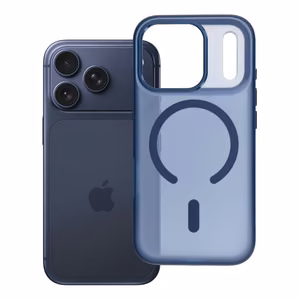 Case for iPhone 17 Pro / 18 Pro (low camera edge) Flexline Mag Cover compatible with MagSafe navy blue