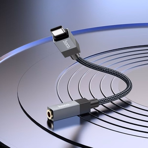 Adapteris AUX USB C (tēviņš) uz Jack 3,5 mm (mātīte) Hoco UPA32C melns