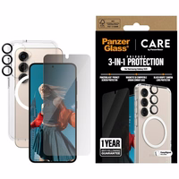 CARE by PanzerGlass Flagship 3in1 viedtālruņa apvalks + privātuma stikls + lēca Samsung Galaxy S25
