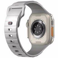 UNIQ siksniņa Stride Apple Watch Series 1/2/3/4/5/6/7/8/9/SE/SE2/Ultra/Ultra 2 42/44/45/49mm FKM gumijas pelēks