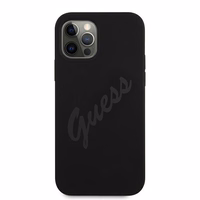 Guess GUHCP12LLSVSBK iPhone 12 Pro Max 6.7" melns/melns cietais apvalks Script Vintage