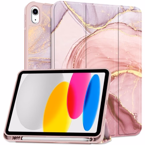 Tech-Protect SC Pen viedtālruņa apvalks iPad 10.9" 2022 - rozā marmors