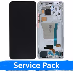 LCD displejs saderīgs ar Xiaomi Poco F2 Pro ar rāmi / Phantom White / (Service Pack)