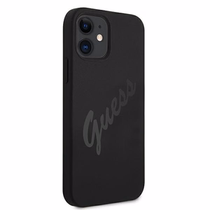 Guess GUHCP12SLSVSBK iPhone 12 mini 5.4" melns/melns cietais apvalks Script Vintage