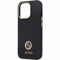 Guess GUHCP13LM4DGPK viedtālruņa apvalks iPhone 13 Pro / 13 – melns Silikona Logo Strass 4G